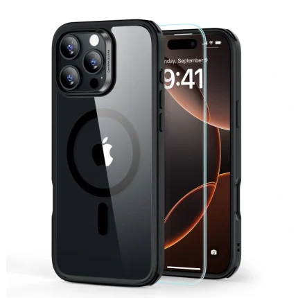 ESR CLASSIC HYBRID HALOLOCK MAGSAFE & TEMPERED GLASS IPHONE 16 PRO MAX CLEAR/BLACK warehouse evk wh-evk Λάρισα
