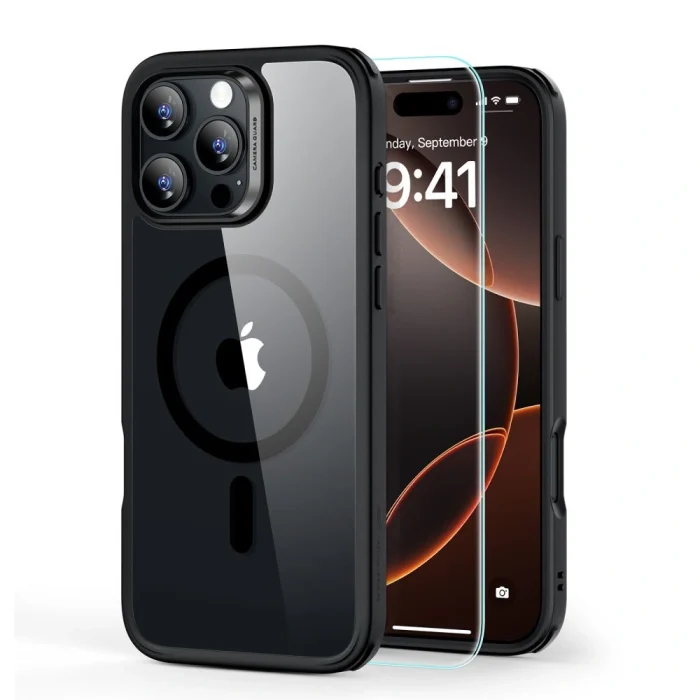 ESR CLASSIC HYBRID HALOLOCK MAGSAFE & TEMPERED GLASS IPHONE 16 PRO MAX CLEAR/BLACK warehouse evk wh-evk Λάρισα