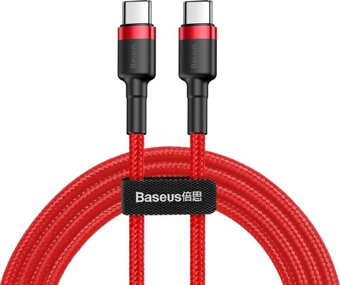 Baseus Cafule Braided USB 2.0 Cable USB-C male - USB-C male Κόκκινο 2m (CATKLF-H09) warehouse evk wh-evk Λάρισα