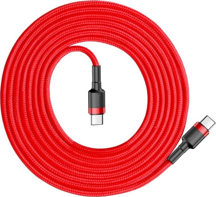 Baseus Cafule Braided USB 2.0 Cable USB-C male - USB-C male Κόκκινο 2m (CATKLF-H09) warehouse evk wh-evk Λάρισα