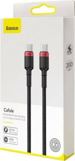 Baseus Cafule Braided USB 2.0 Cable USB-C male - USB-C male Κόκκινο 2m (CATKLF-AL91) warehouse evk wh-evk Λάρισα