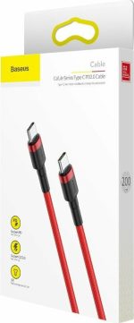 Baseus Cafule Braided USB 2.0 Cable USB-C male - USB-C male Κόκκινο 2m (CATKLF-H09) warehouse evk wh-evk Λάρισα