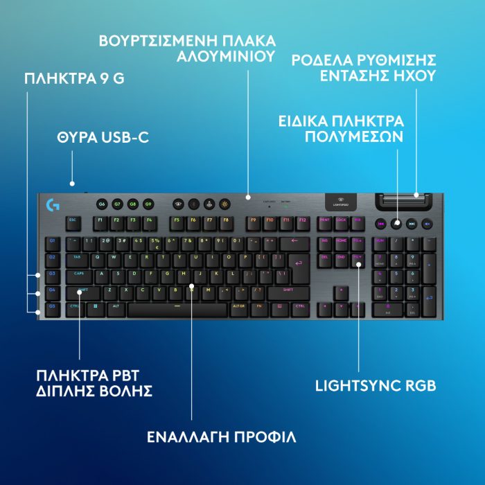 LOGITECH Gaming Keyboard G915 warehouse evk wh-evk Λάρισα