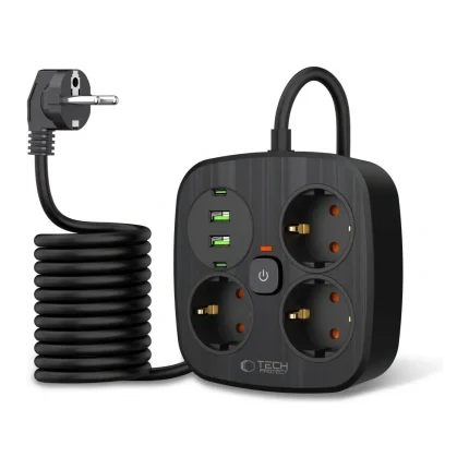 πολύπριζο με θύρες USB-C και USB-A για φόρτιση και ρεύμα - 3 πρίζες warehouse evk wh-evk Λάρισα