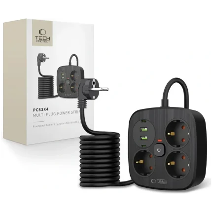 πολύπριζο με θύρες USB-C και USB-A για φόρτιση και ρεύμα - 3 πρίζες warehouse evk wh-evk Λάρισα