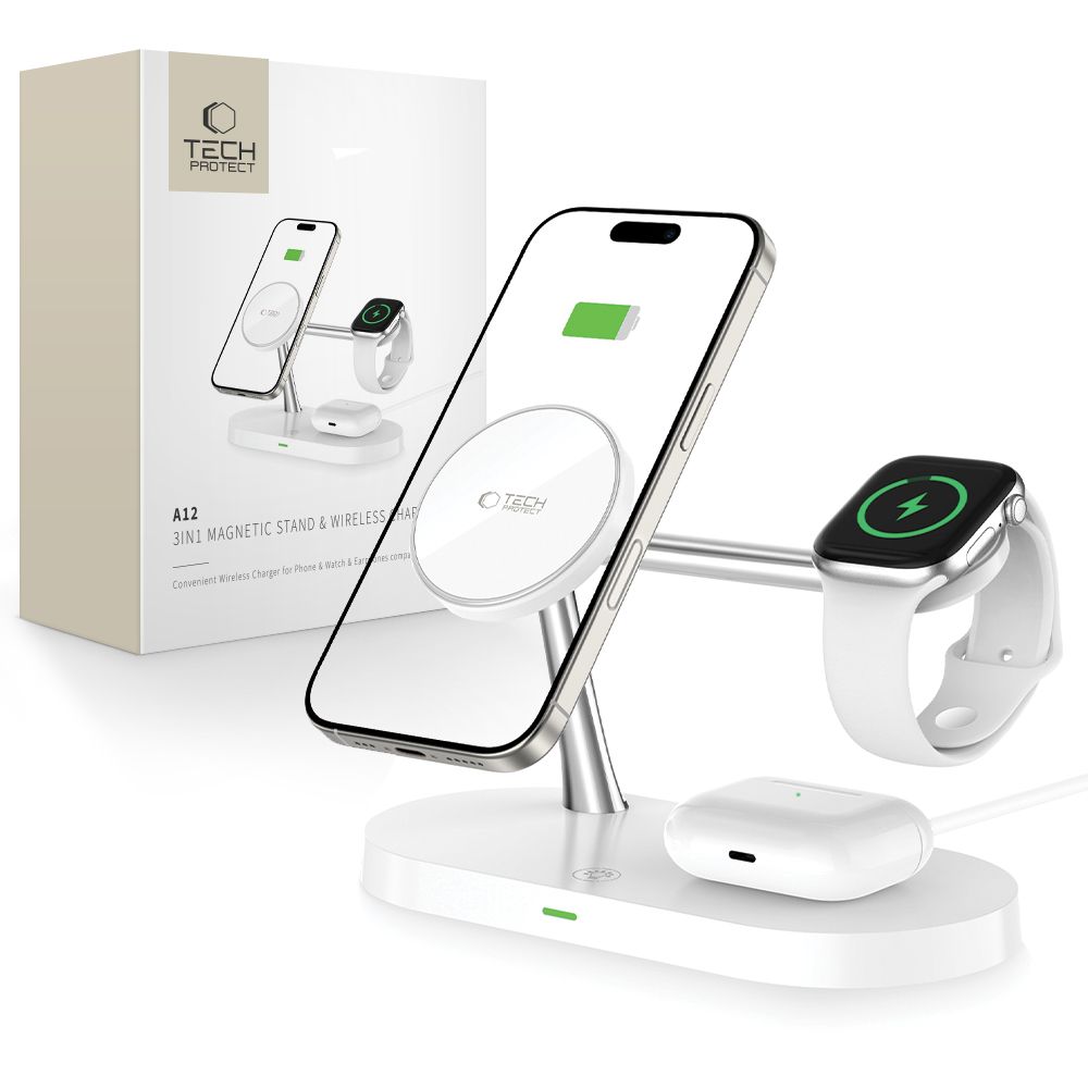 Ασύρματος φορτιστής 3 σε 1 Tech-Protect με MagSafe για iPhone, Apple Watch και AirPods