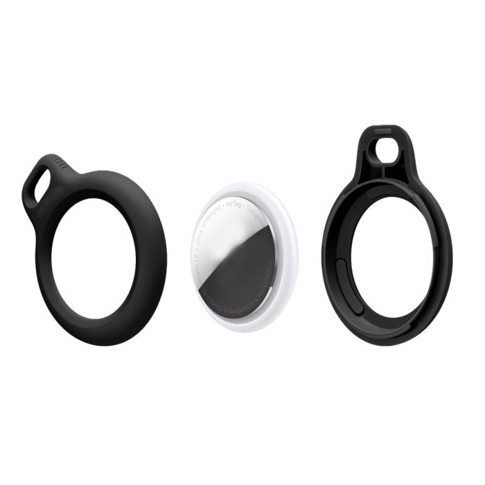Tech-Protect Rough Chain Keychain Μαύρο για Apple AirTag (2 Τεμάχια)