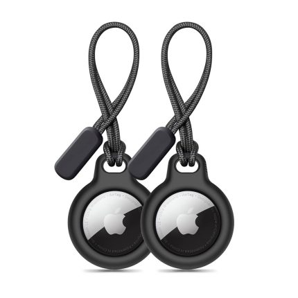 Tech-Protect Rough Chain Keychain Μαύρο για Apple AirTag (2 Τεμάχια)