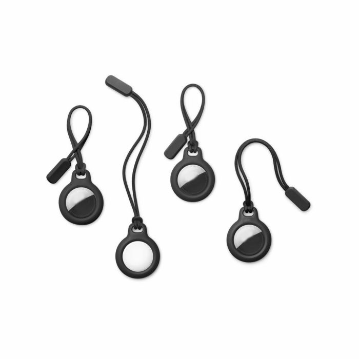 Tech-Protect Rough Chain Keychain Μαύρο για Apple AirTag (2 Τεμάχια)