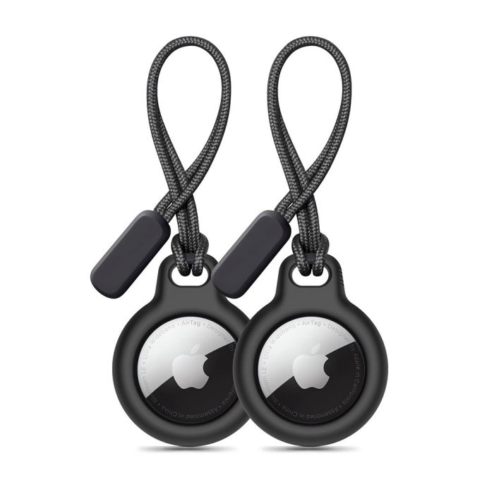 Tech-Protect Rough Chain Keychain Μαύρο για Apple AirTag (2 Τεμάχια)