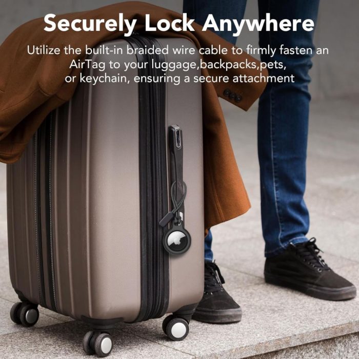 Tech-Protect Rough Chain Keychain Μαύρο για Apple AirTag (2 Τεμάχια)
