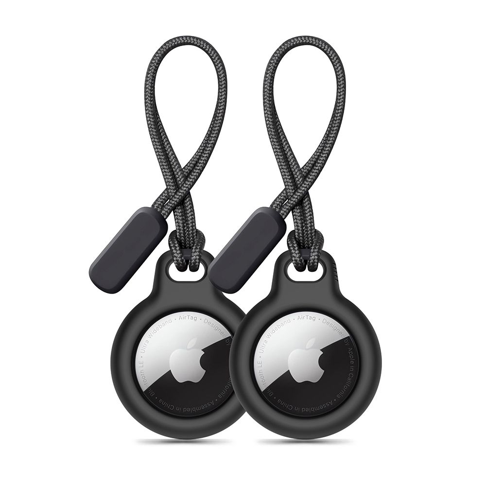 Tech-Protect Rough Chain Keychain Μαύρο για Apple AirTag (2 Τεμάχια)