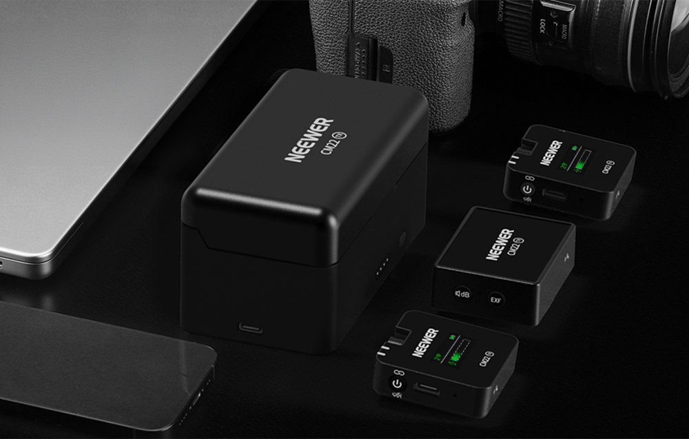 Neewer wireless microphone set με δύο πομπούς και δέκτη