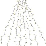 Χριστουγεννιάτικα Λαμπάκια Κουρτίνα με Δαχτυλίδι 8 Κλωνών 2m 280 LED Θερμό Λευκό – Για Δέντρα 1.5–2.4m