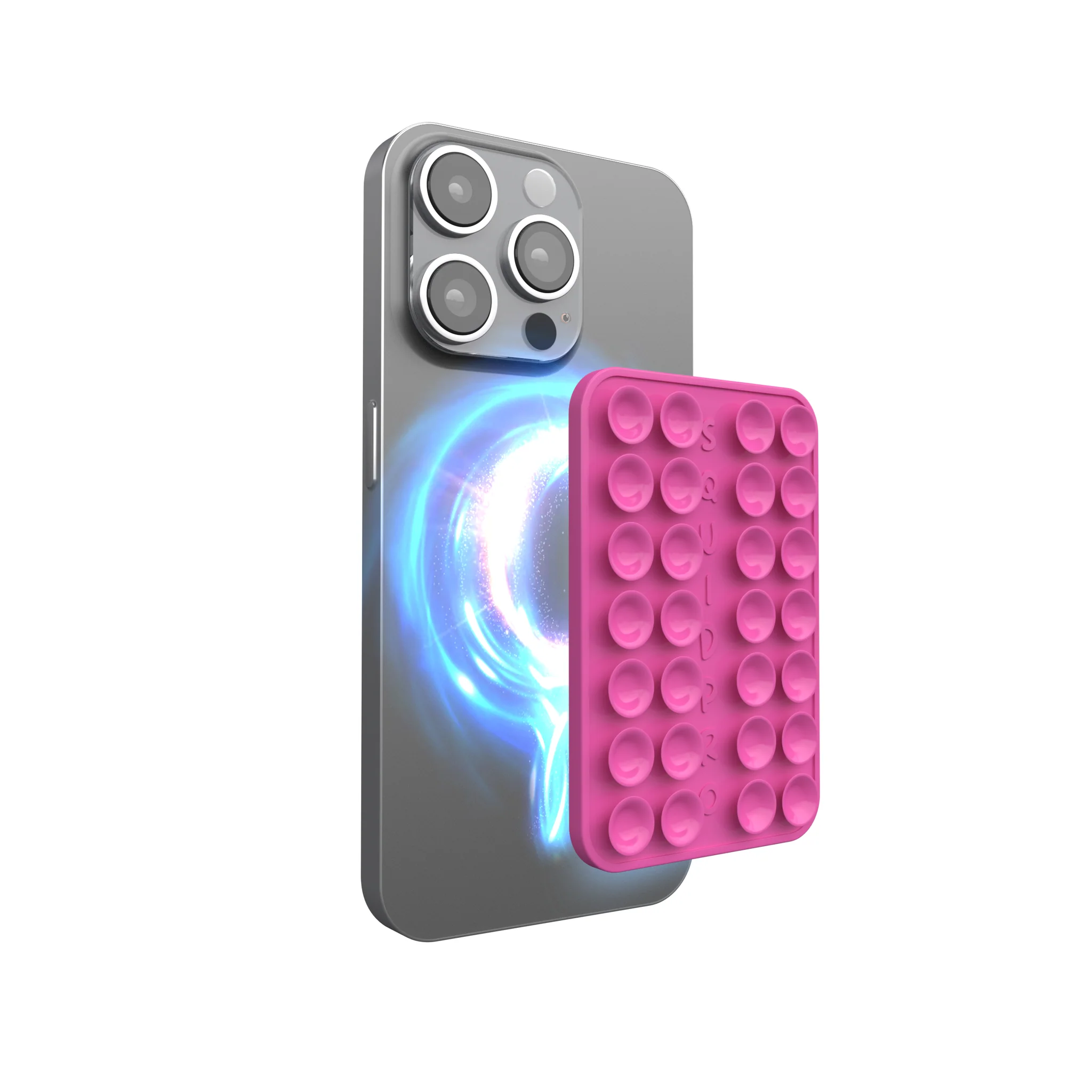 Μαγνητική βάση κινητού MagSafe με βεντούζες σε φούξια χρώμα