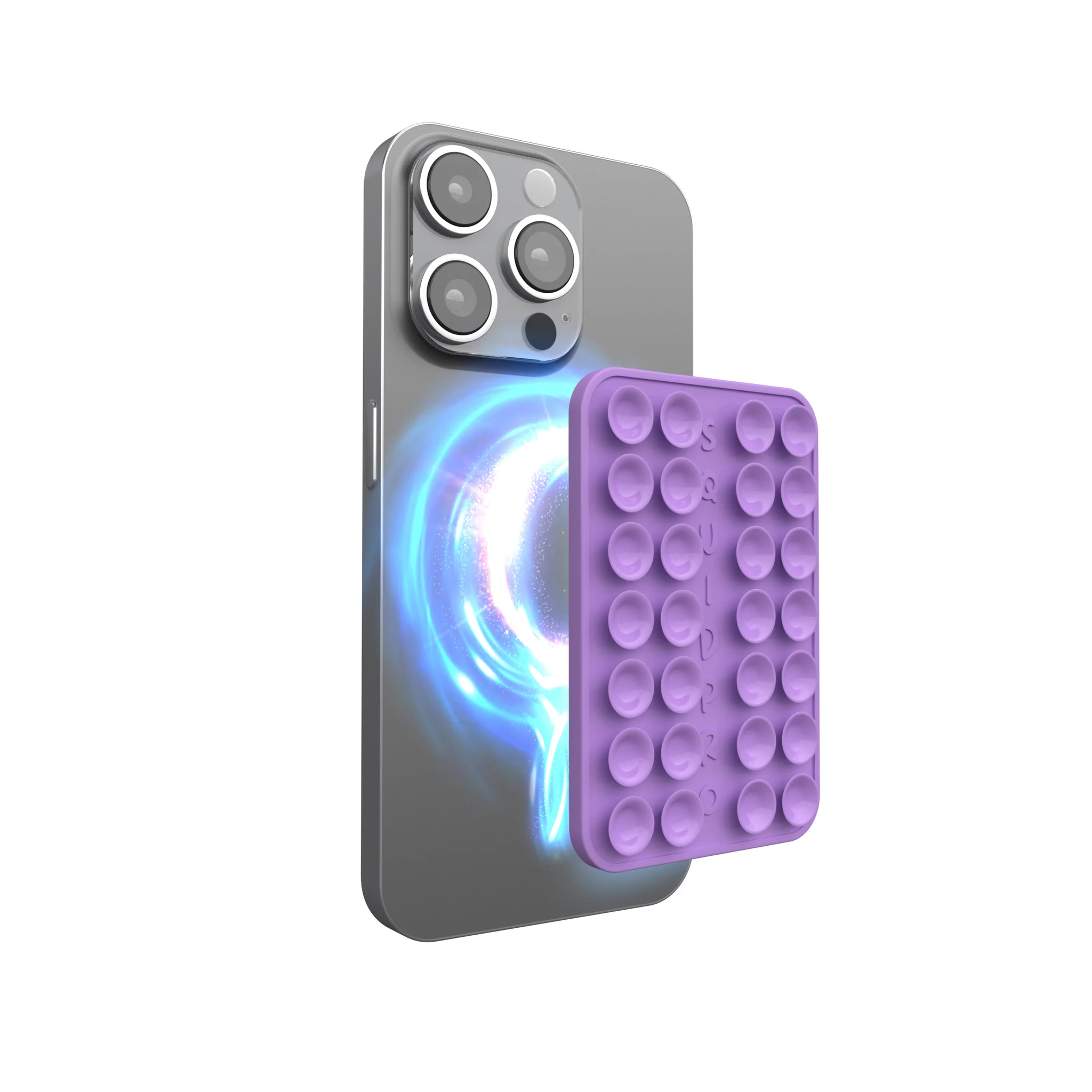 μαγνητική-βάση-κινητού-magsafe-με-βεντούζες-2 Μαγνητική Βάση Κινητού MagSafe με Βεντούζες Σιλικόνης – Premium Snap Holder (Μωβ) - Image 1