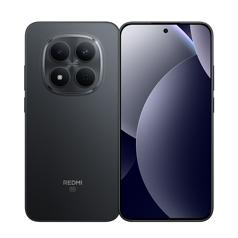 Μαύρο smartphone Redmi Note 15 Pro 5G 8/256GB Black σε εμπρόσθια και οπίσθια όψη